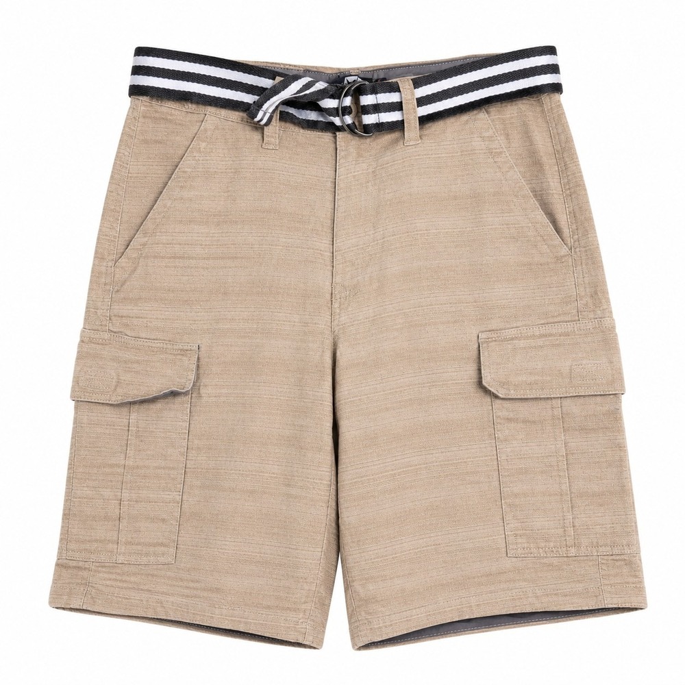 Company 81 COB81 Cargo Shorts Mens 32 Beige Belted Utility Pockets Cotton Stretc